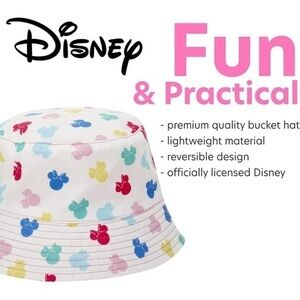 NWT Disney Mickey/Minnie Mouse Reversible Bucket Hat Summer Toddler Age 3-6 OSFM